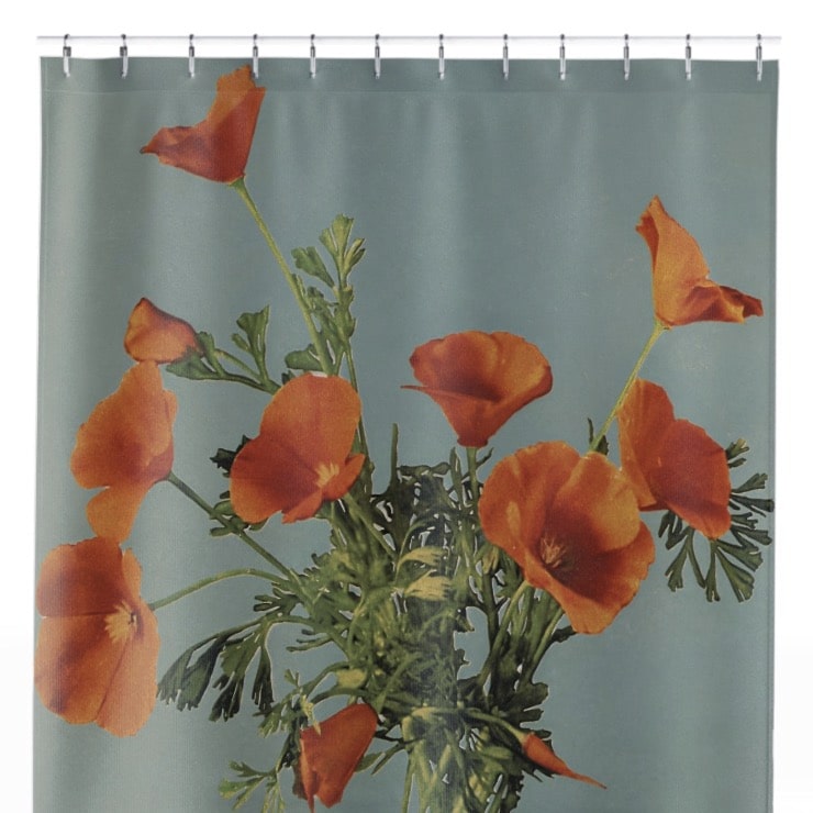 Vintage Floral Shower Curtain Close Up, Flowers Shower Curtains