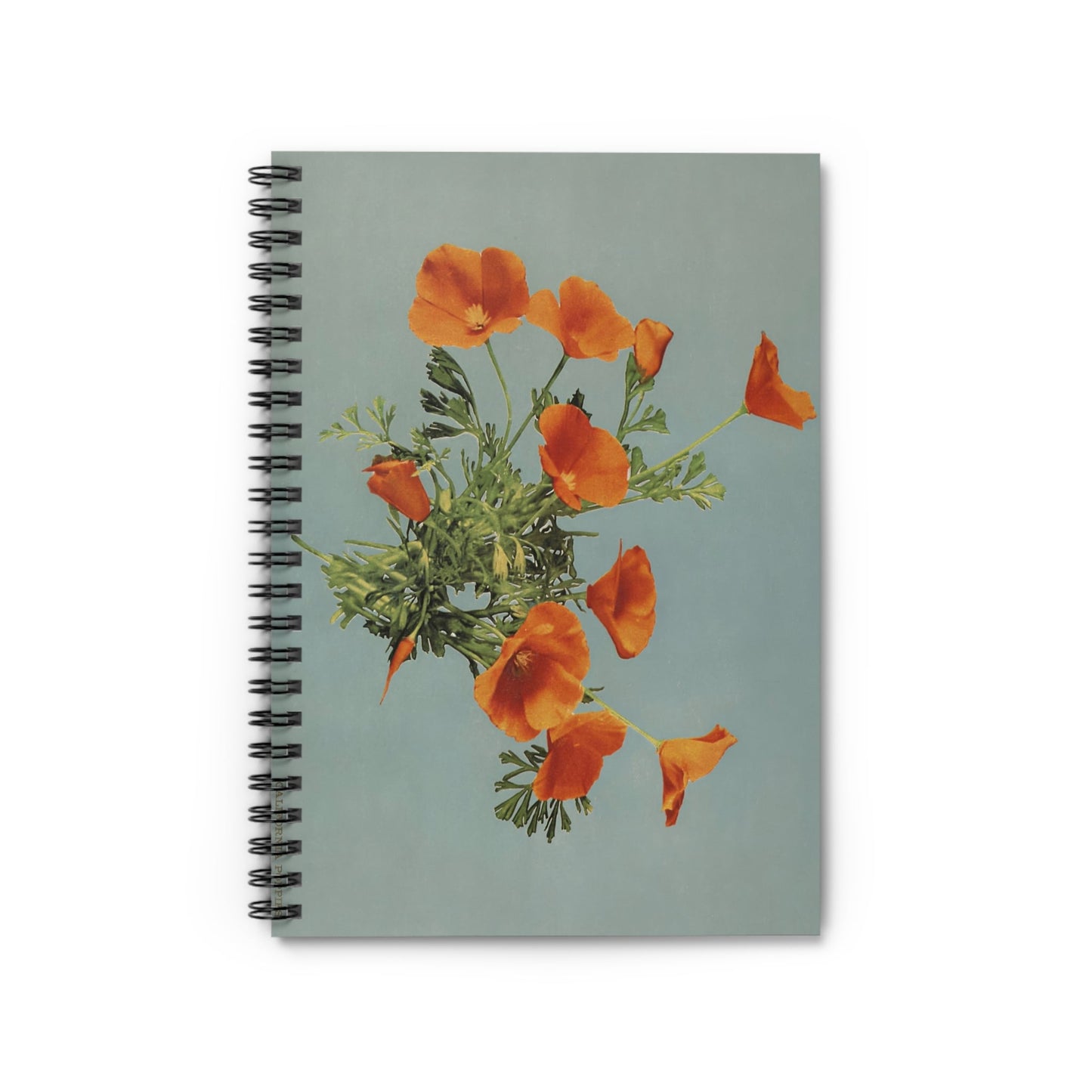 Vintage Floral Notebook with poppy flowers cover, ideal for journals and planners, showcasing beautiful poppy flower illustrations.