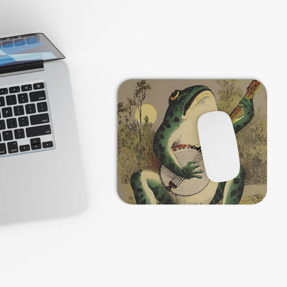 Vintage Funny Animal Design Laptop Mouse Pad with White Mouse