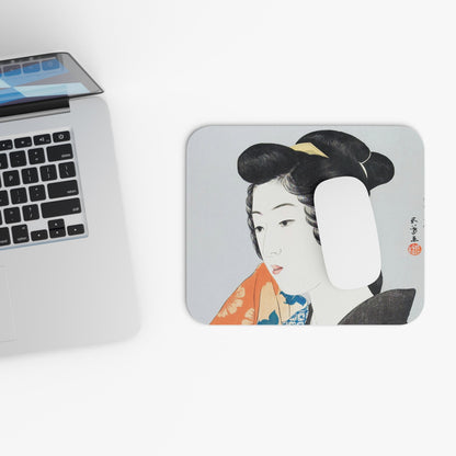 Vintage Japanese Fashion Design Laptop Mouse Pad with White Mouse