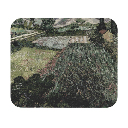 Vintage Landscape Mouse Pad showcasing a classic field of poppies design, ideal for desk and office decor.