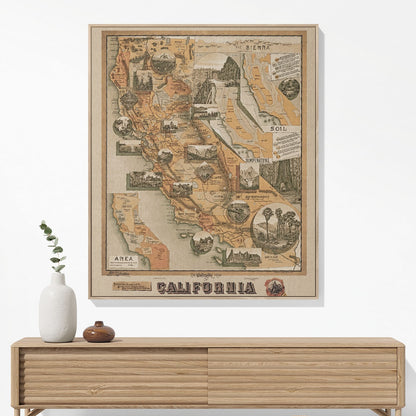 Vintage Maps Woven Blanket Hanging on a Wall as Framed Wall Art