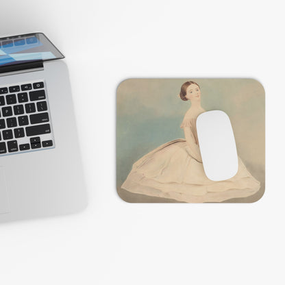 Vintage Minimalist Ballet Design Laptop Mouse Pad with White Mouse