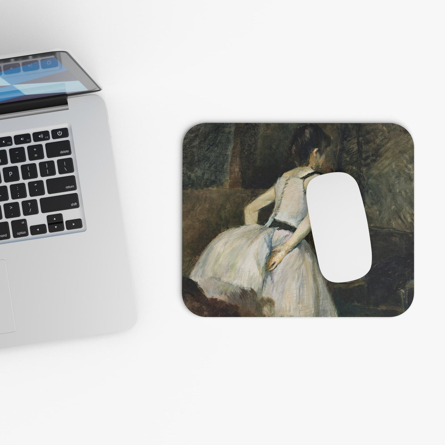 Vintage Moody Ballerina Design Laptop Mouse Pad with White Mouse