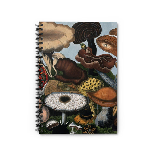 Vintage Mushroom Notebook with Mushrooms Painting cover, great for journaling and planning, highlighting vintage mushroom paintings.