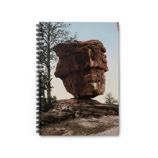 Vintage Nature Photo Notebook with Garden of the Gods cover, ideal for journals and planners, showcasing vintage nature photography.