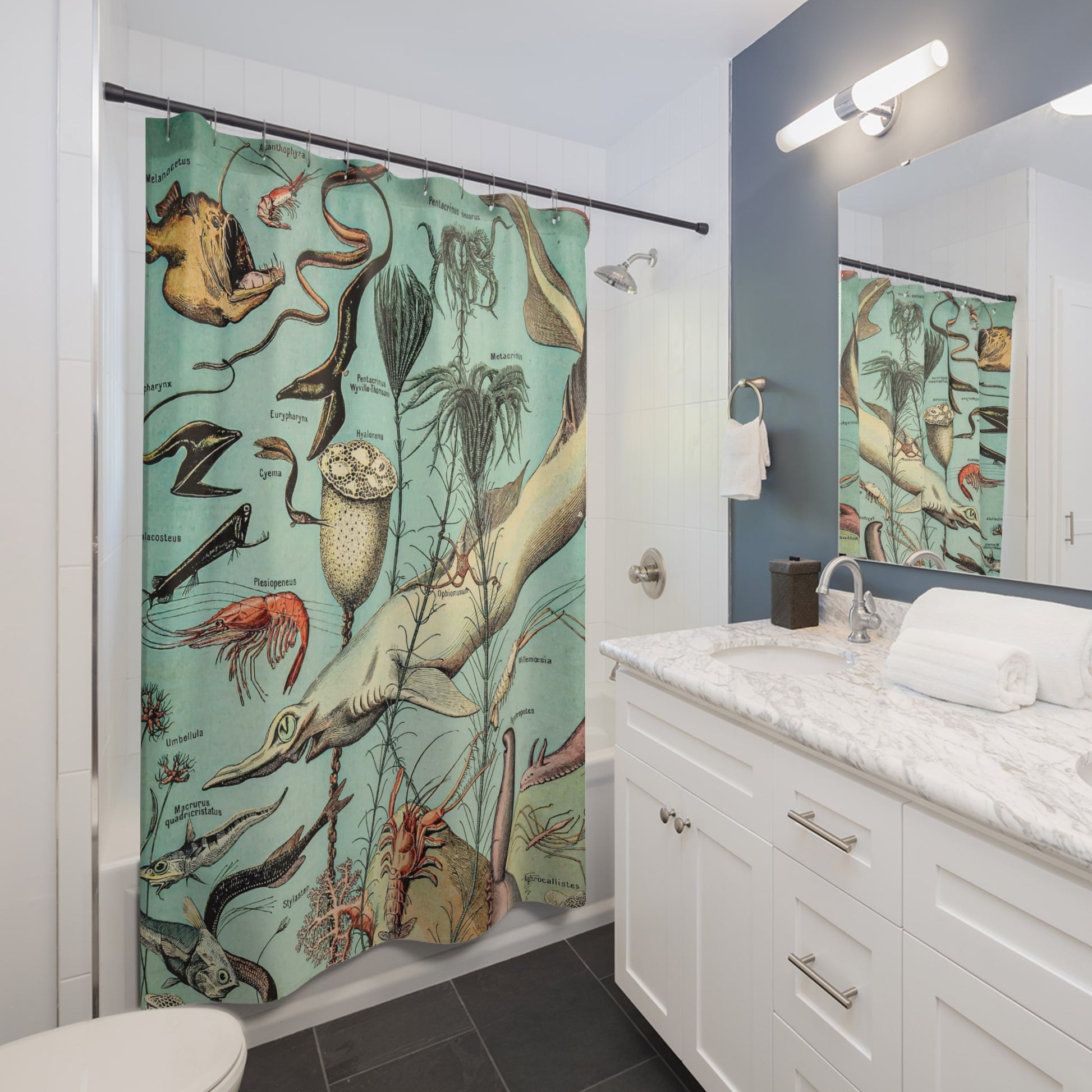 Vintage Ocean Shower Curtain Best Bathroom Decorating Ideas for Science Decor
