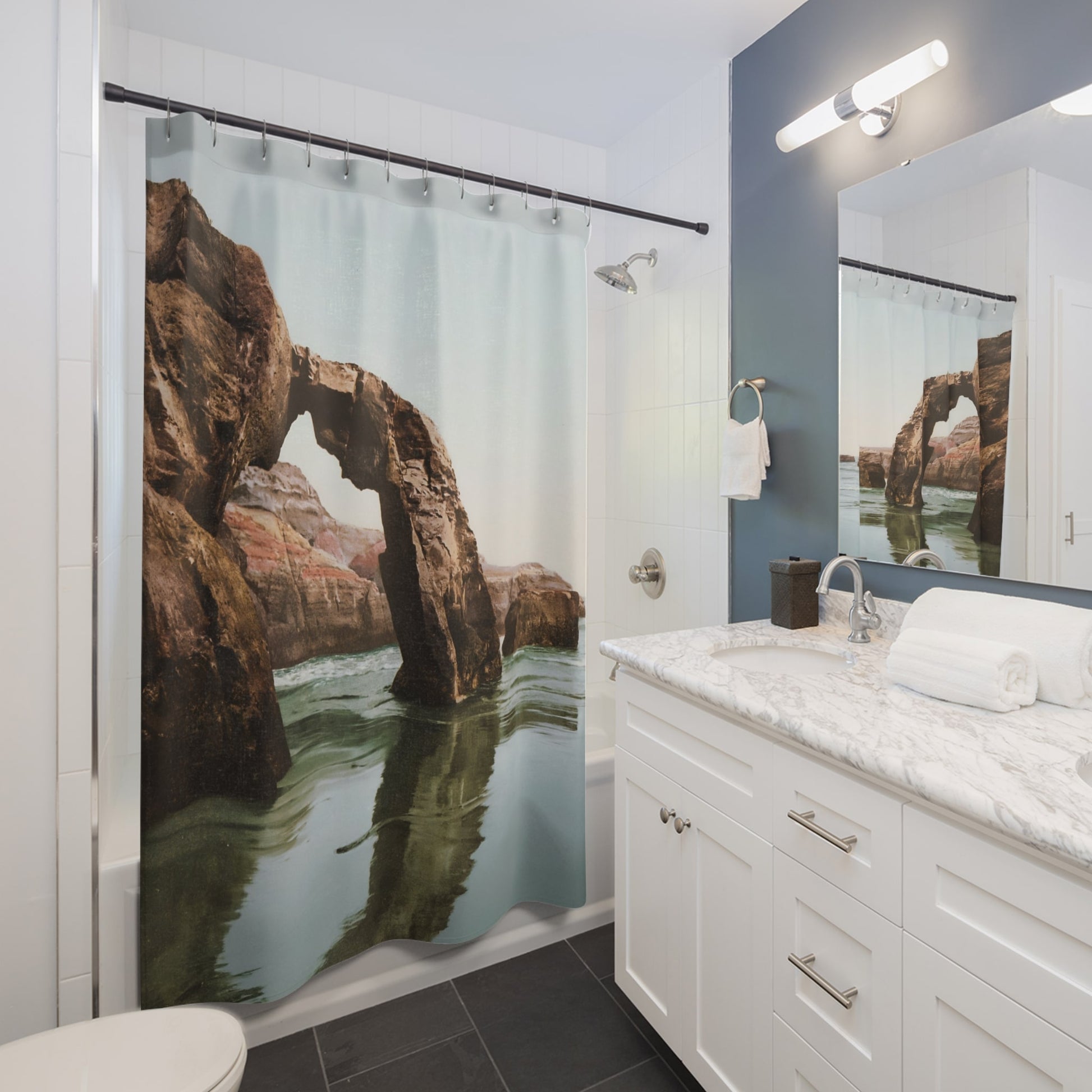 Vintage Ocean Shower Curtain Best Bathroom Decorating Ideas for Seascapes Decor