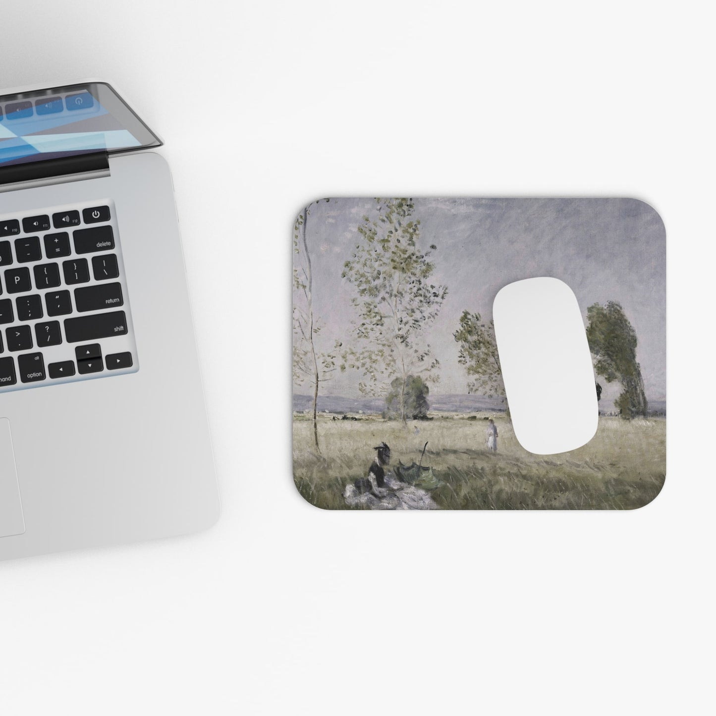 Vintage Old-Timey Get Away Design Laptop Mouse Pad with White Mouse