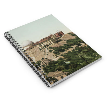 Vintage Photograph Spiral Notebook Laying Flat on White Surface