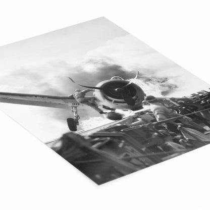Vintage Plane Crash Photo Art Print Laying Flat on a White Background
