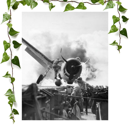 Vintage Plane Crash Photo art print wwii black and white, vintage wall art room decor