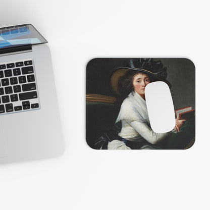 Vintage Renaissance Reading Design Laptop Mouse Pad with White Mouse