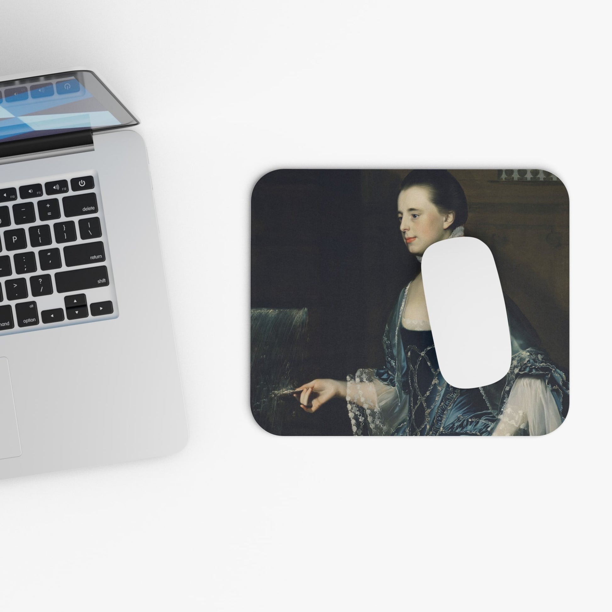 Vintage Renaissance Teacher Design Laptop Mouse Pad with White Mouse