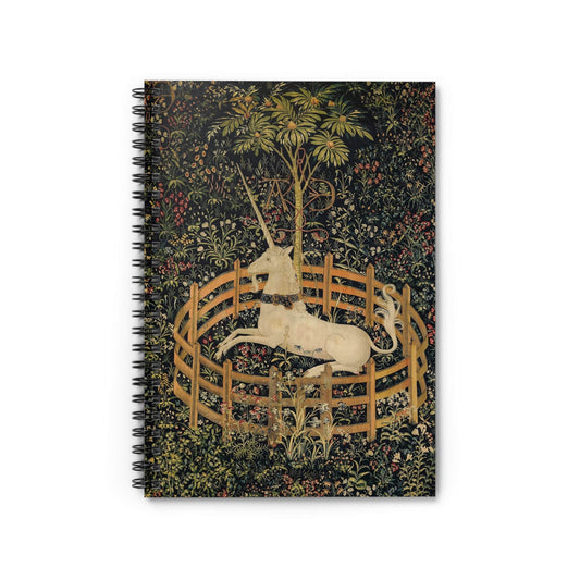Vintage Unicorn Notebook with mythical creature cover, ideal for journals and planners, featuring whimsical mythical unicorn illustrations.