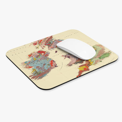 Vintage United Kingdom Map Computer Desk Mouse Pad With White Mouse