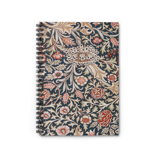 Vintage Wallpaper Notebook with William Morris cover, ideal for journaling and planning, showcasing William Morris wallpaper designs.