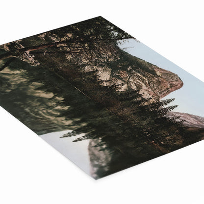 Mt. Watkins and Half Dome Picture Laying Flat on a White Background