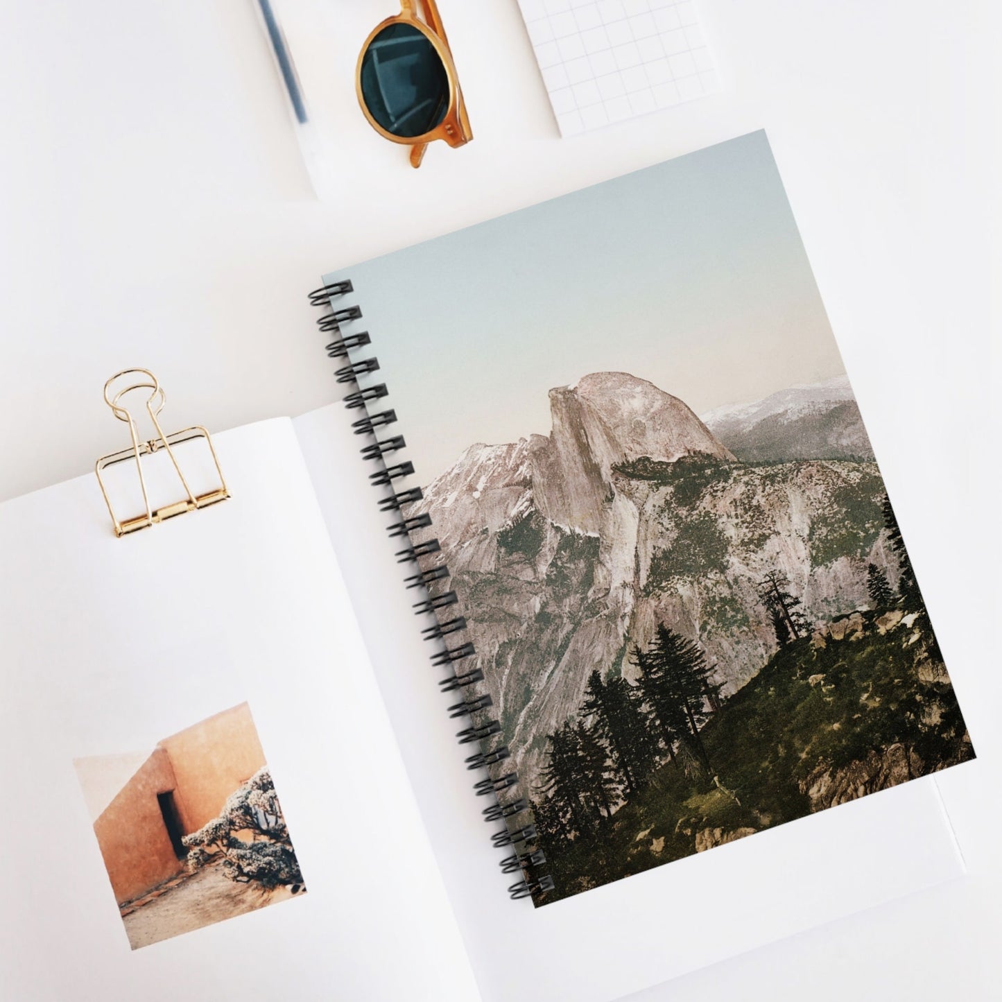 Vintage Yosemite National Park Spiral Notebook Displayed on Desk
