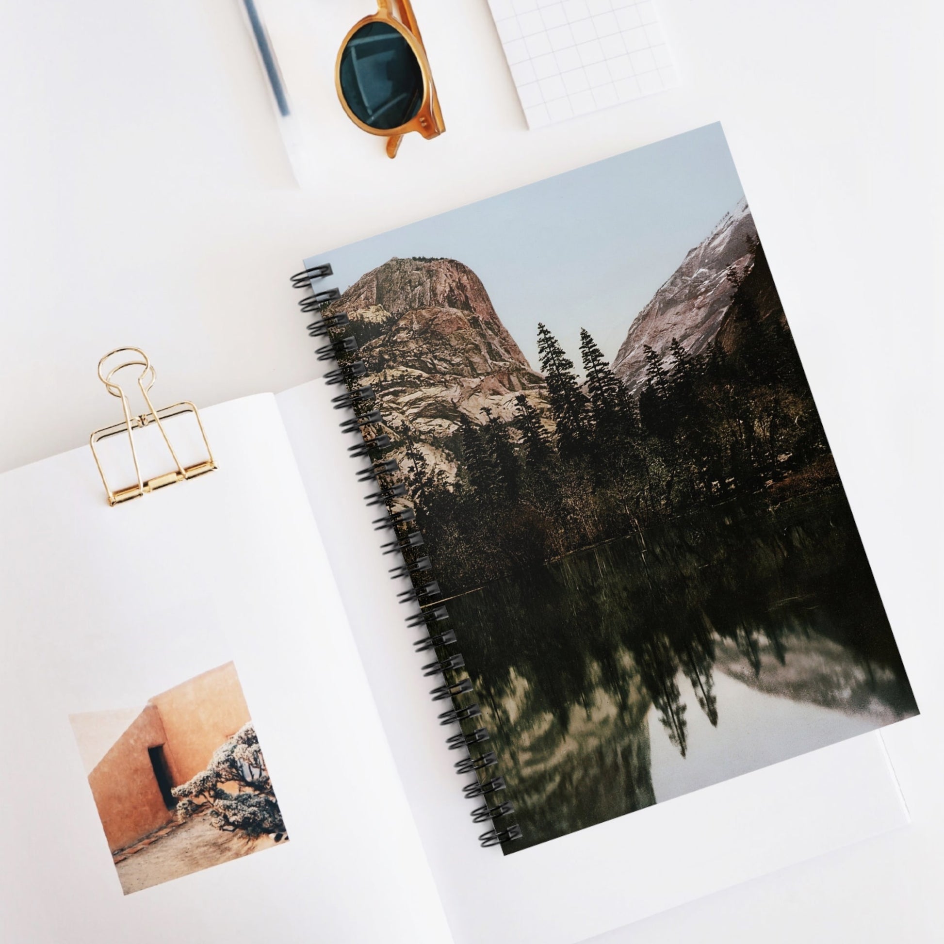 Vintage Yosemite National Park Spiral Notebook Displayed on Desk