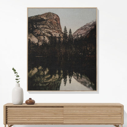 Vintage Yosemite National Park Woven Blanket Woven Blanket Hanging on a Wall as Framed Wall Art