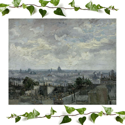 Revitalized Vintage art print paris by van gogh, vintage wall art room decor