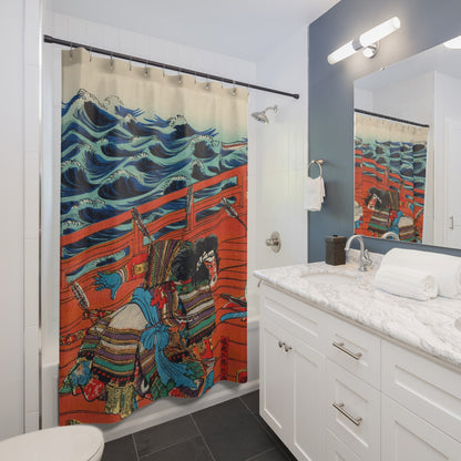 Warrior on a Boat Shower Curtain Best Bathroom Decorating Ideas for Japanese Decor
