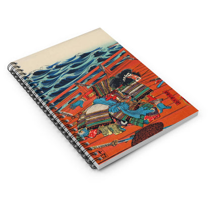 Warrior on a Boat Spiral Notebook Laying Flat on White Surface
