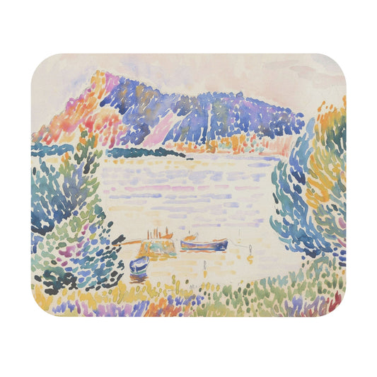 Watercolor Landscape Mouse Pad with a tranquil aesthetic, ideal for desk and office decor.