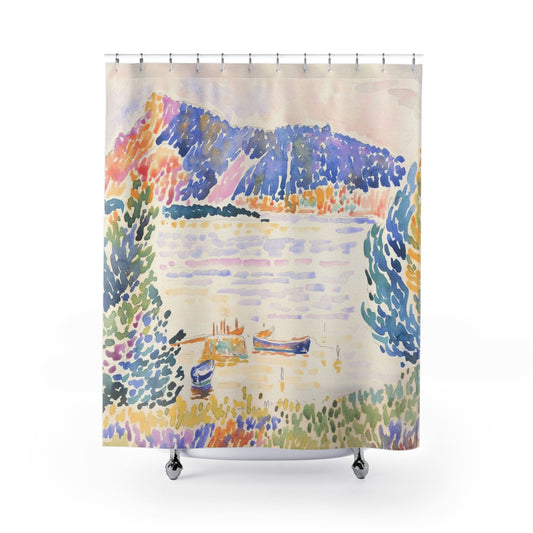 Watercolor Landscape Shower Curtain, abstract Shower Curtains, Calm and Peaceful Shower Curtain
