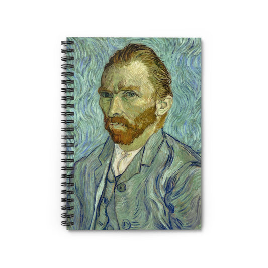 Van Gogh Self Portrait Notebook with Eclectic cover, ideal for journaling and planning, featuring Van Gogh's eclectic self-portrait.