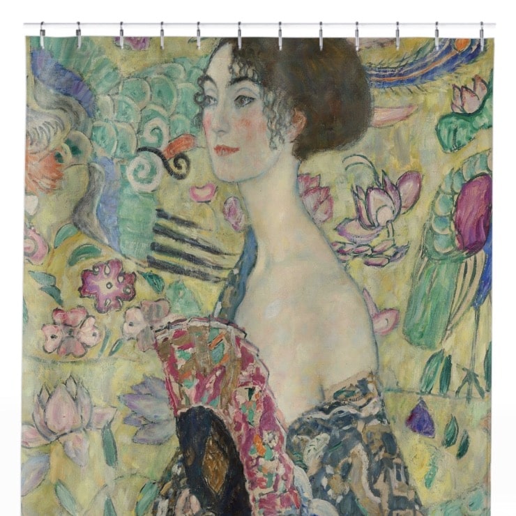 Whimsical Shower Curtain Close Up, Art Nouveau Shower Curtains