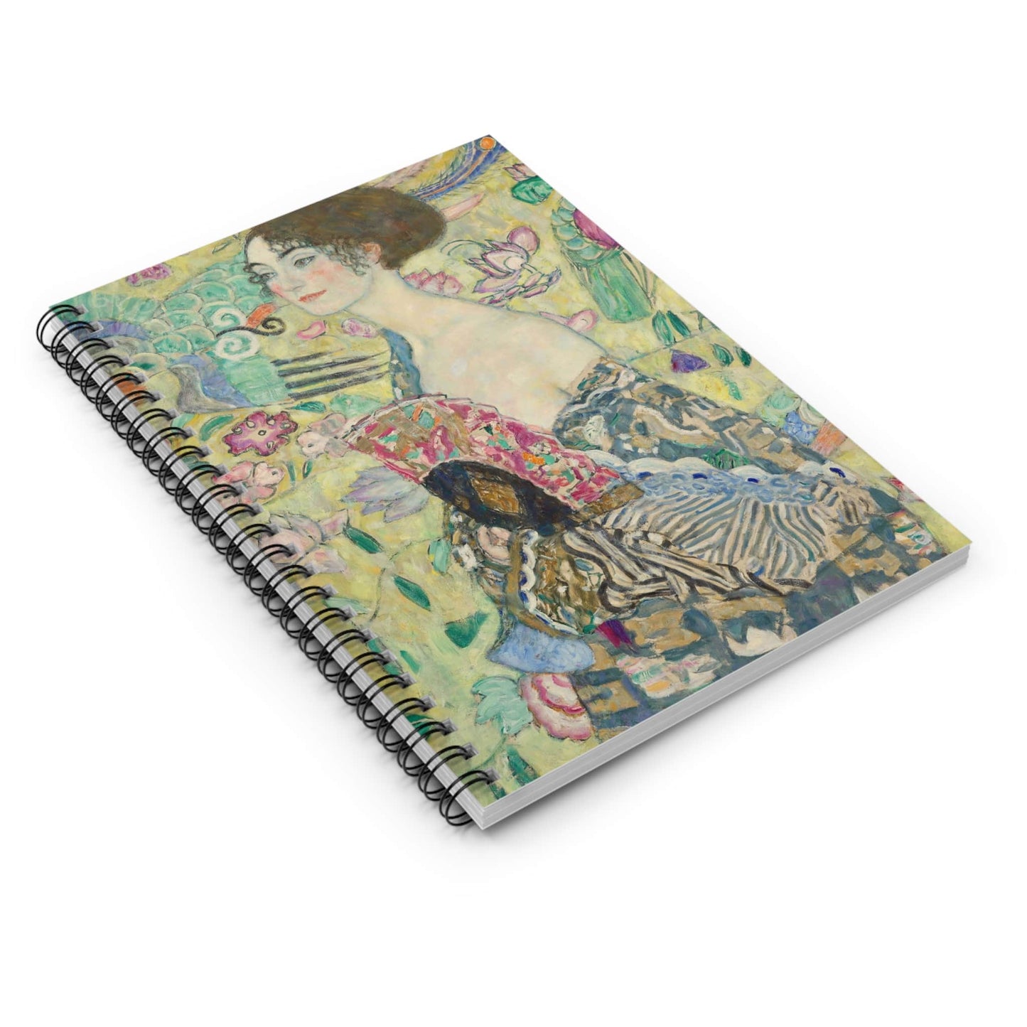 Whimsical Spiral Notebook Laying Flat on White Surface