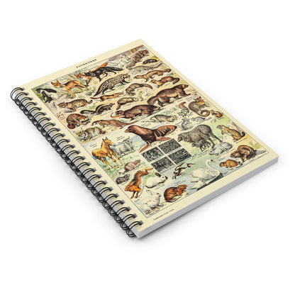 Wild Animals Spiral Notebook Laying Flat on White Surface