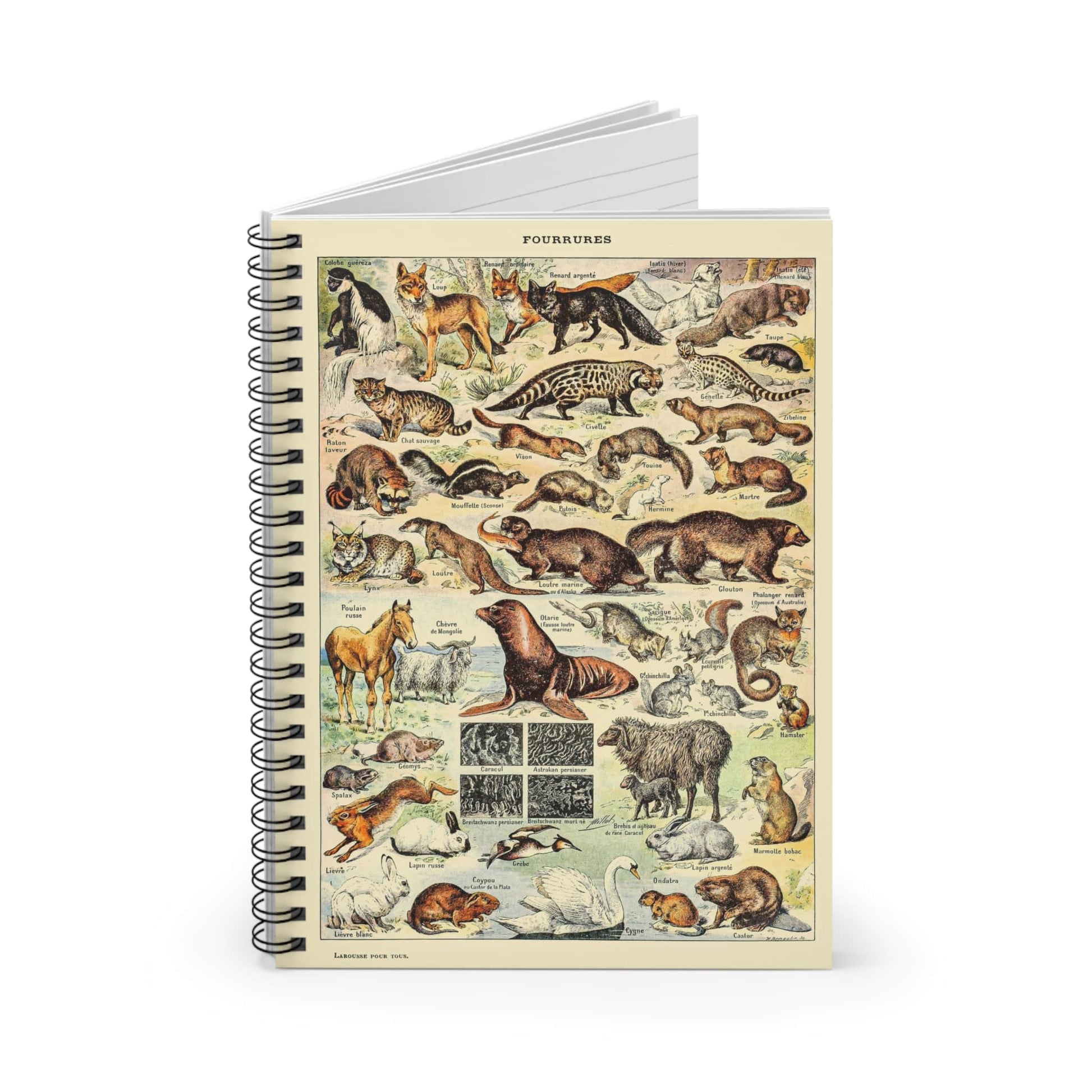 Wild Animals Spiral Notebook Standing up on White Desk