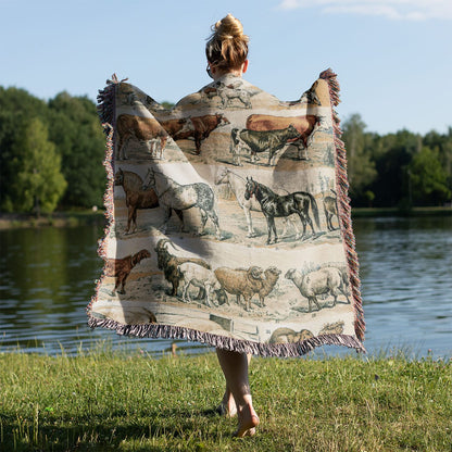 Wild Animals Held on a Woman's Back Outside