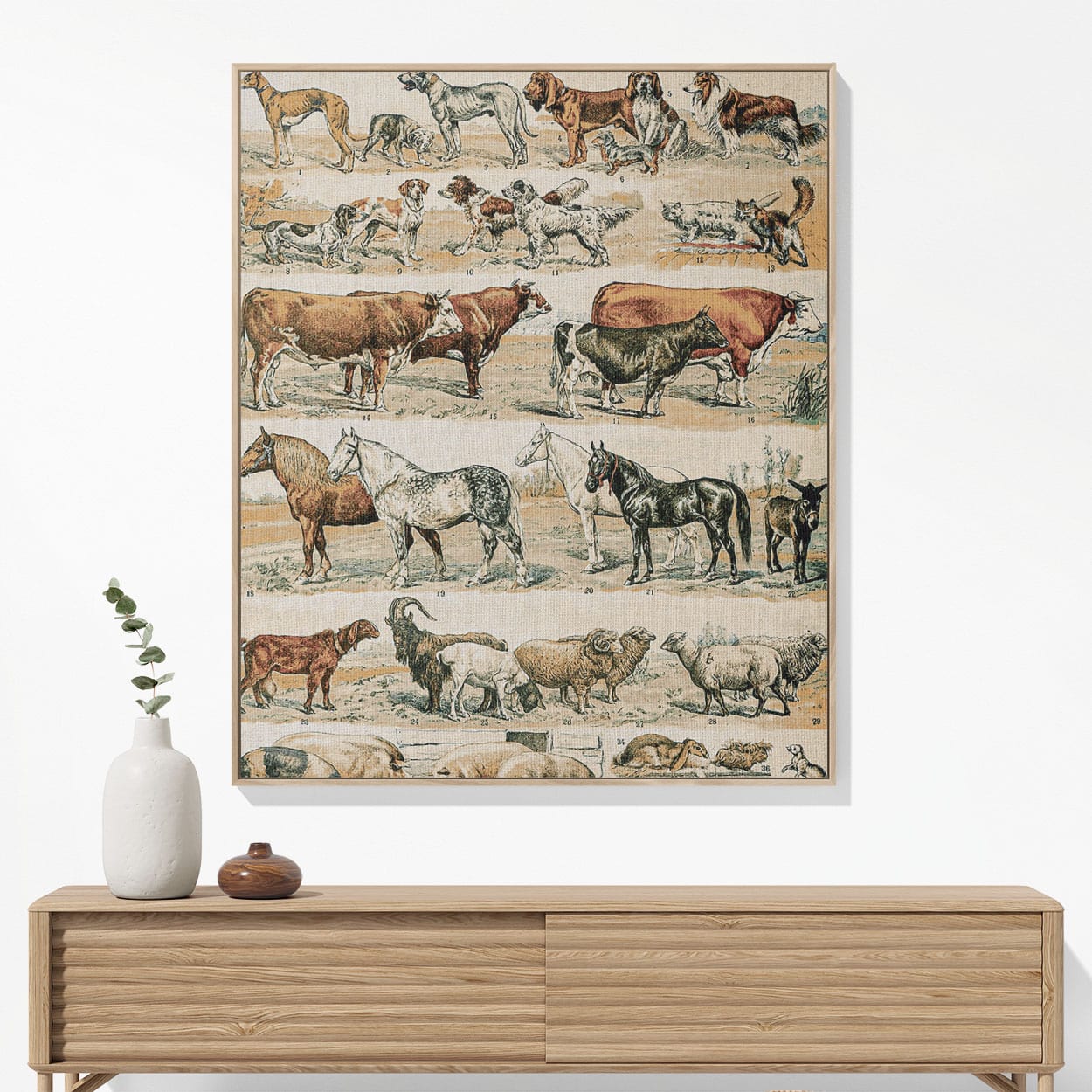 Wild Animals Woven Blanket Hanging on a Wall as Framed Wall Art