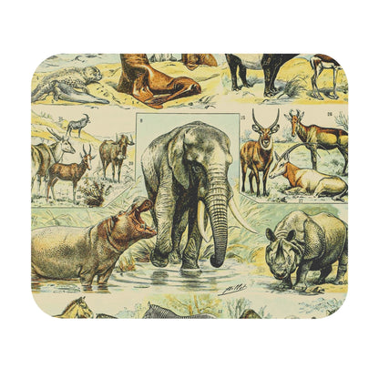 Wild Animals Mouse Pad showcasing a large mammals chart design, adding diversity to desk and office decor.
