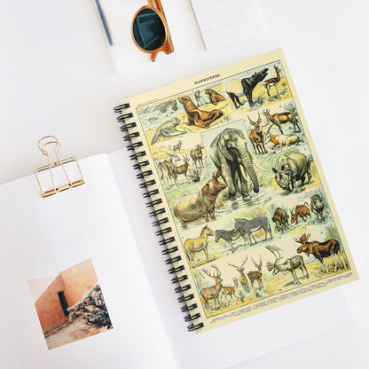 Wild Animals Spiral Notebook Displayed on Desk