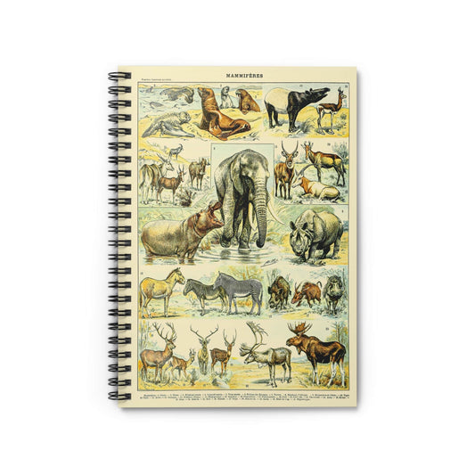Wild Animals Notebook with Large Mammals cover, great for journaling and planning, highlighting large mammal illustrations.