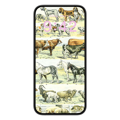 Wild Animals Phone Wallpaper Pink Text