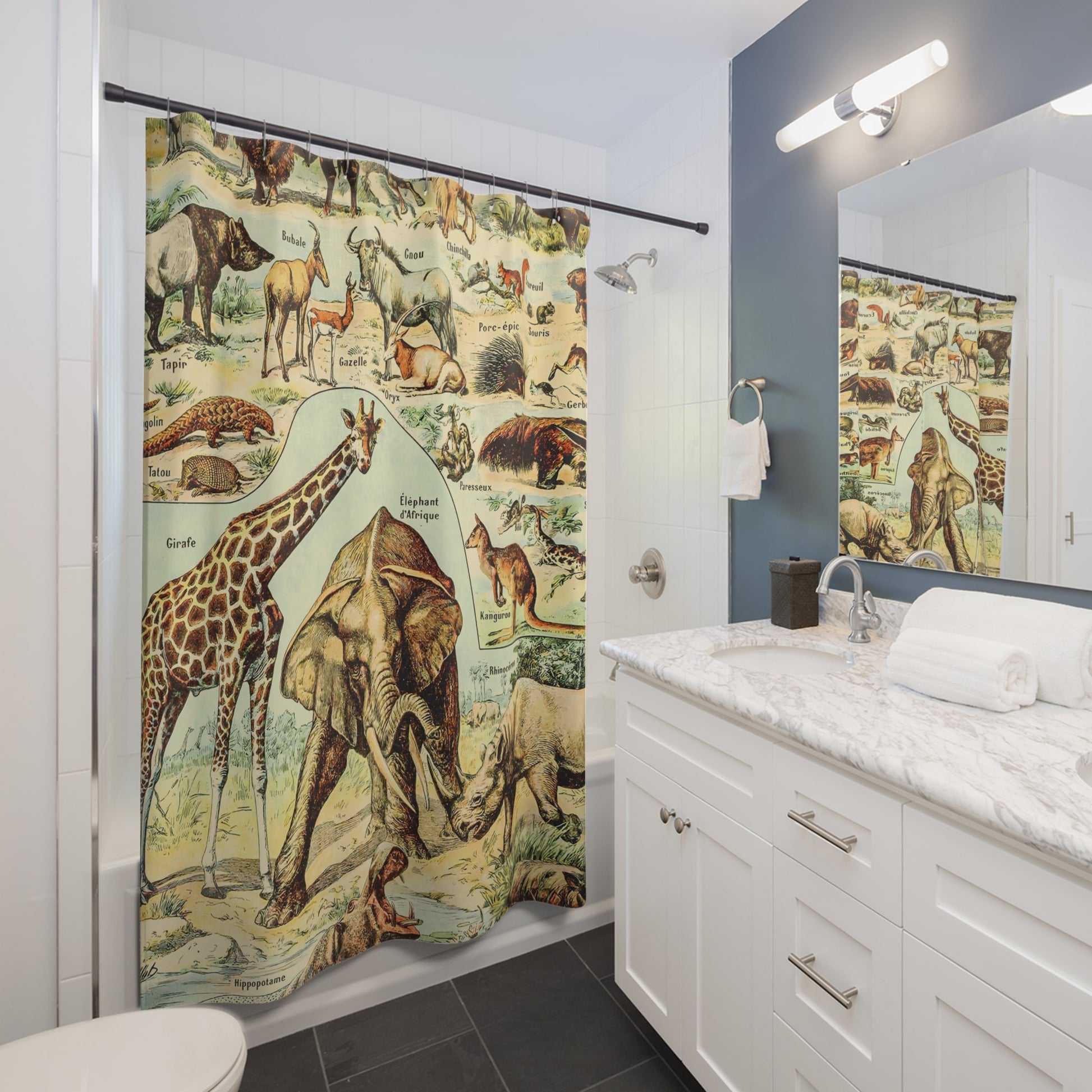 Wild Animals Shower Curtain Best Bathroom Decorating Ideas for Science Decor