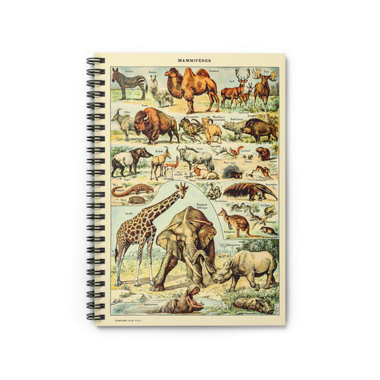 Wild Animals Notebook with Safari Animal Chart cover, ideal for journaling and planning, featuring safari animal charts.