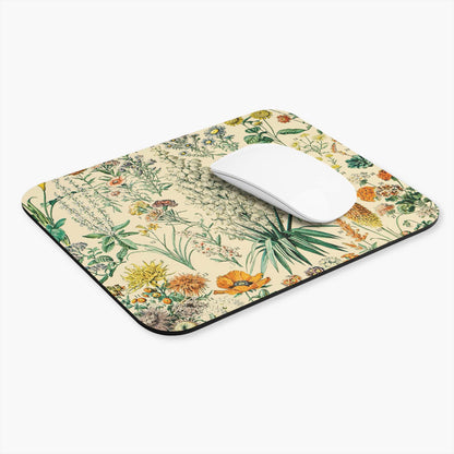 Wildflower Diagram Computer Desk Mouse Pad With White Mouse