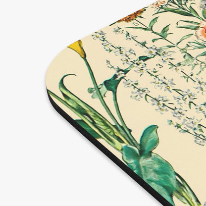 Wildflower Diagram Vintage Mouse Pad Design Close Up