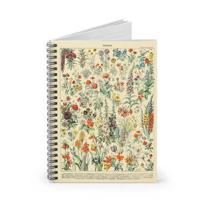 Wildflower Spiral Notebook Standing up on White Desk
