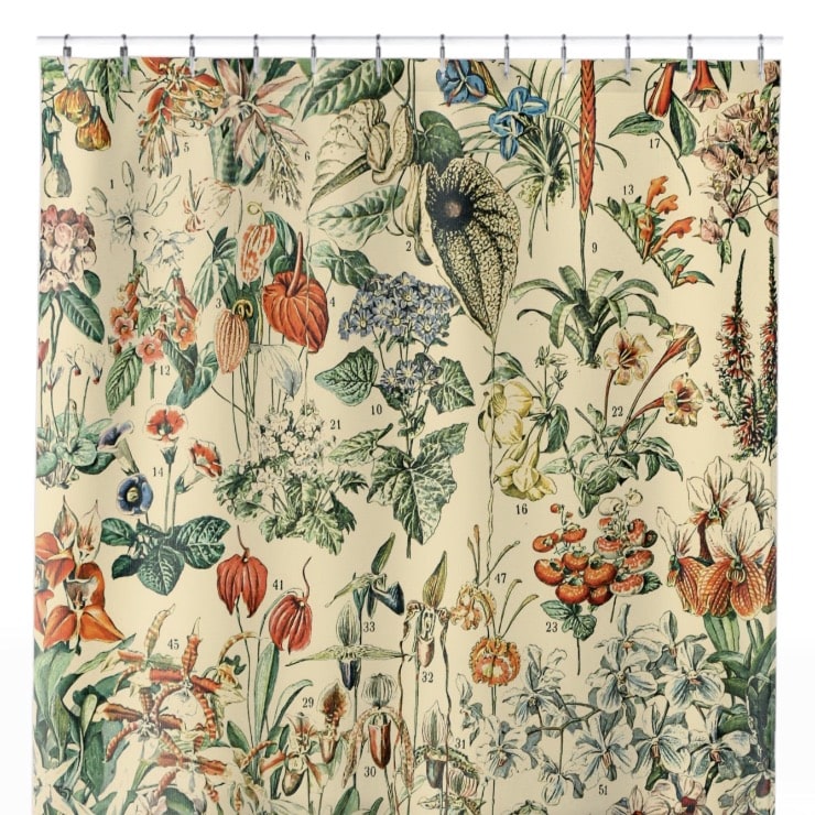 Wildflower and Plants Shower Curtain Close Up, Flowers Shower Curtains