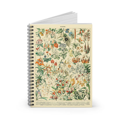 Wildflower and Plants Spiral Notebook Standing up on White Desk