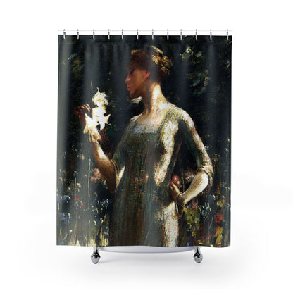 Wildflowers Shower Curtain with floral impressionist design, artistic bathroom decor showcasing impressionist wildflower artwork.