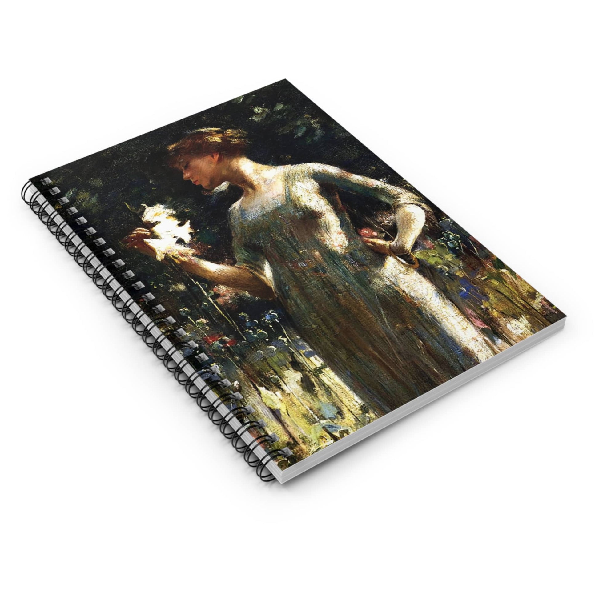 Wildflowers Spiral Notebook Laying Flat on White Surface